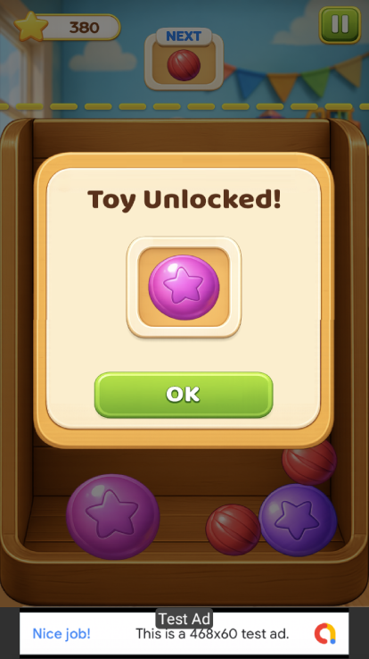 Toy Drop Puzzle - Android Studio Puzzle Game with AdMob Ads