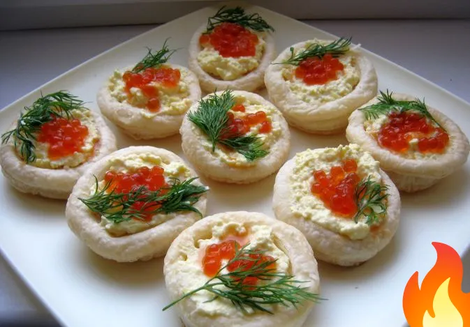 Постер Волованы с красной икрой