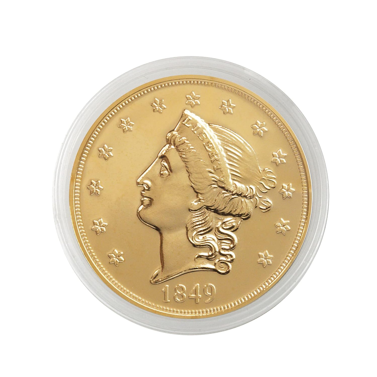 American Coin Treasures 1849 P Liberty gold-layered coin $20