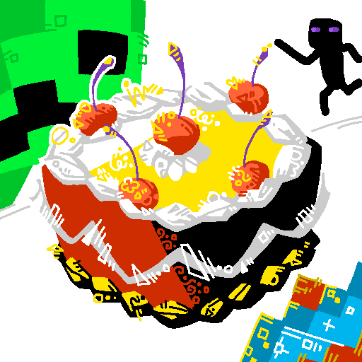 Fanart of cake from Minecraft.