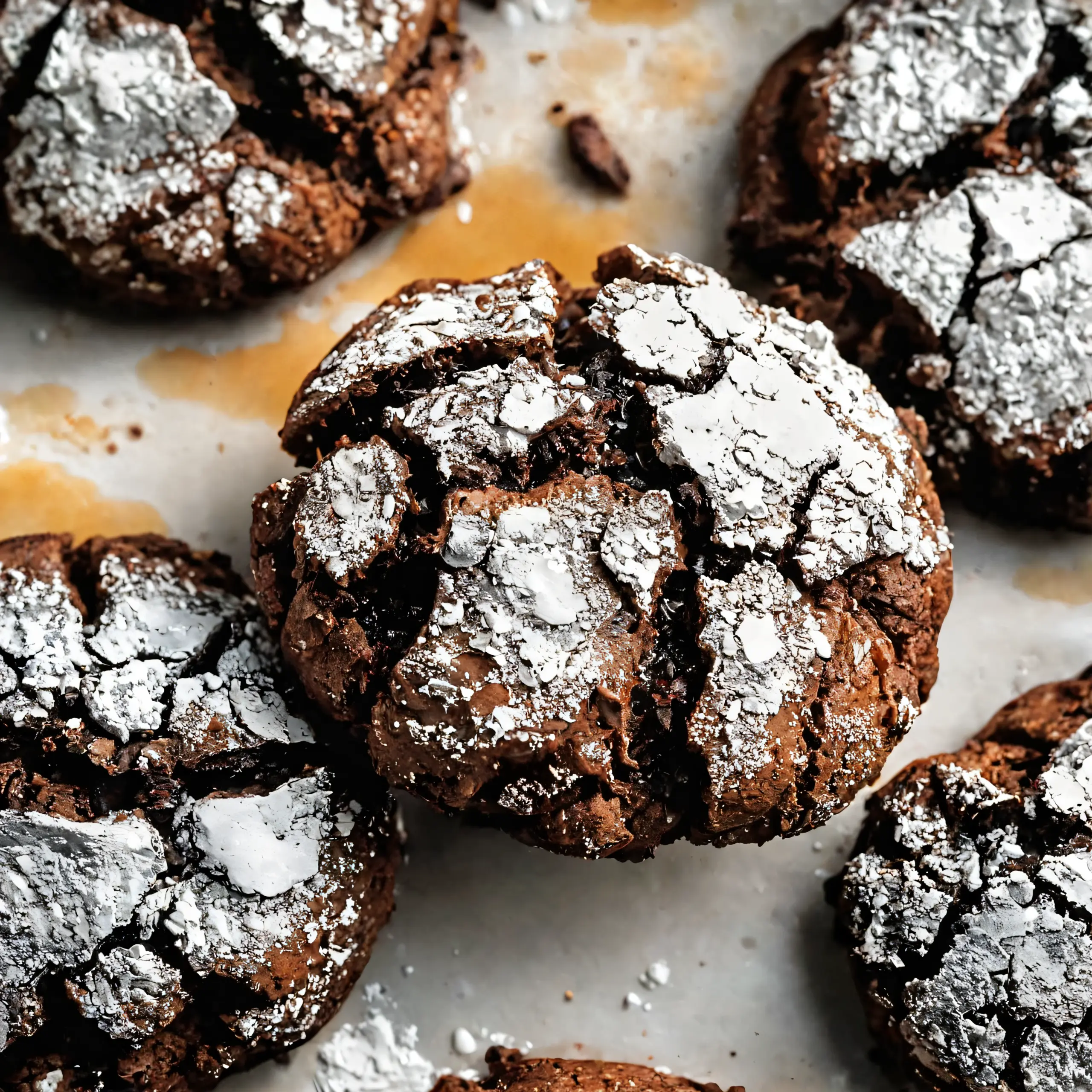 Delicious Double Chocolate Crinkle Cookies