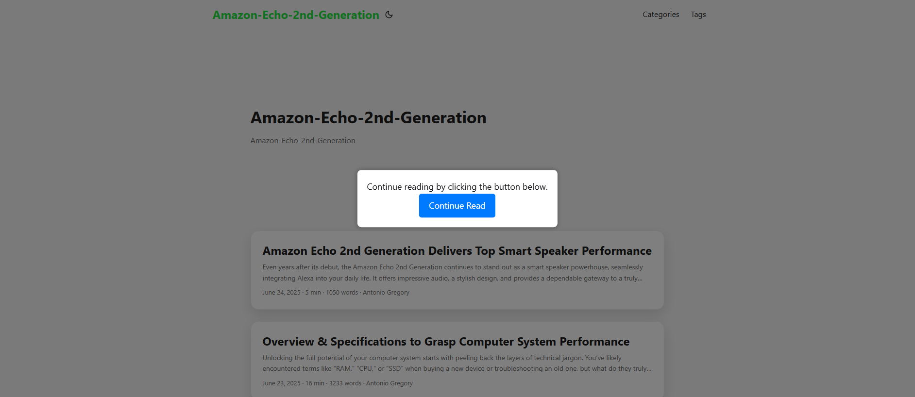 Screenshot of amazon-echo-2nd-generation.pages.dev