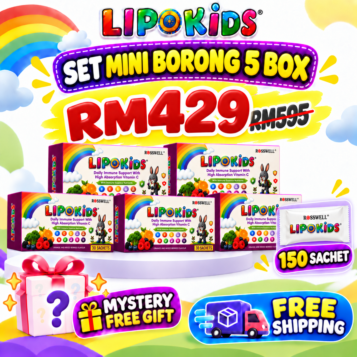 Lipokids Mini Borong 5 Box