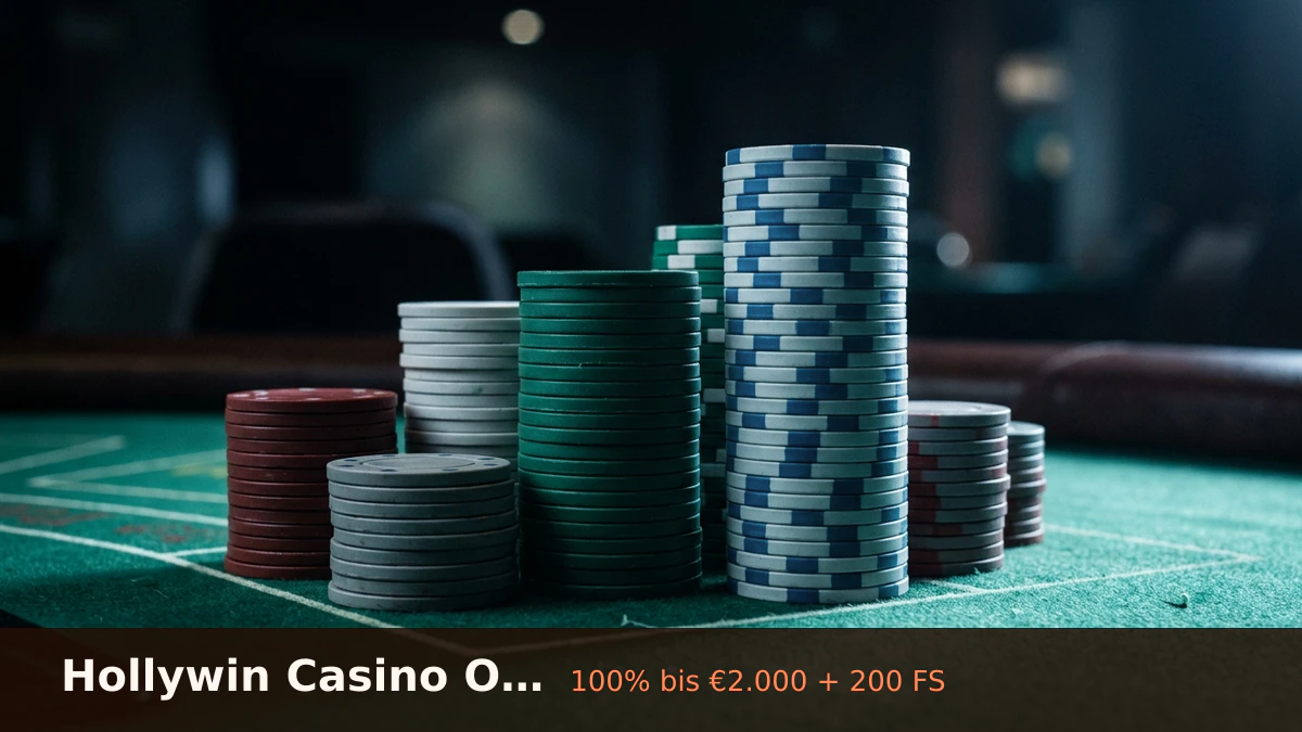 Hollywin Casino Online � Willkommensbonus 100% bis �2.000 + 200 FS, Zahlungen: Visa, Mastercard, Skrill, Neteller, Paysafecard