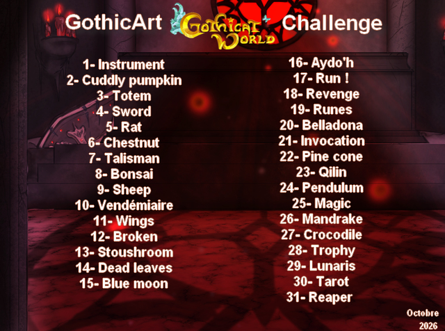 2026 Gothic Art Challenge liste (eng)