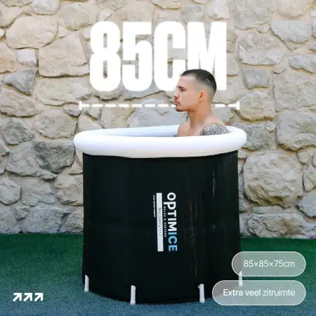 OPTIMICE IJsbad All in Pakket -Koudwater Therapie, Meditatie, Ademhaling - Zitbad afmetingen - Wim Hof - Ice Bath - ZitBadXL.nl
