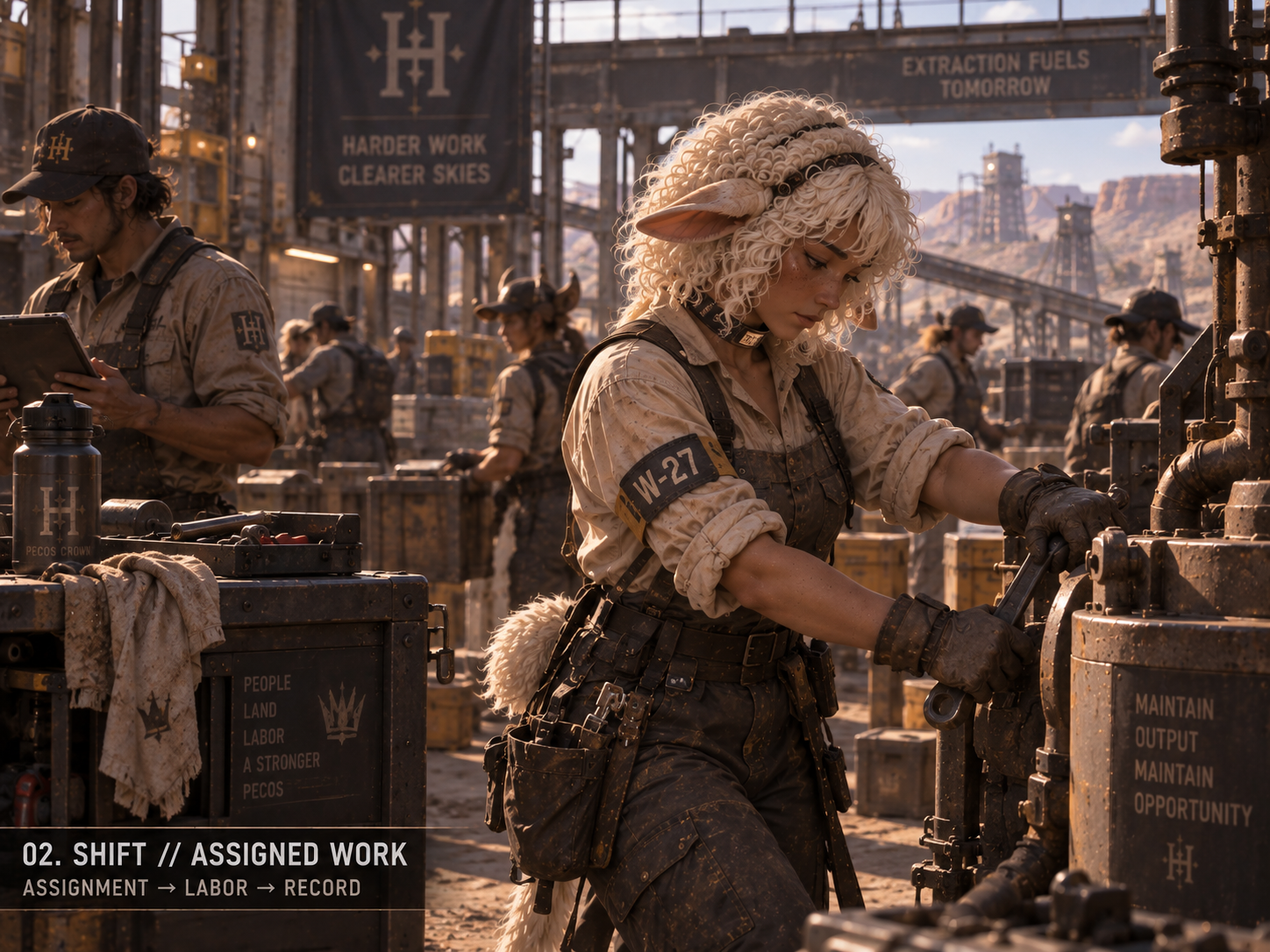 Registered demi-human performing assigned industrial labor