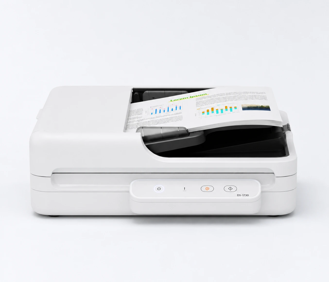 Epson WorkForce DS-1730 A4 Flatbed Document Scanner with Duplex ADF — front view