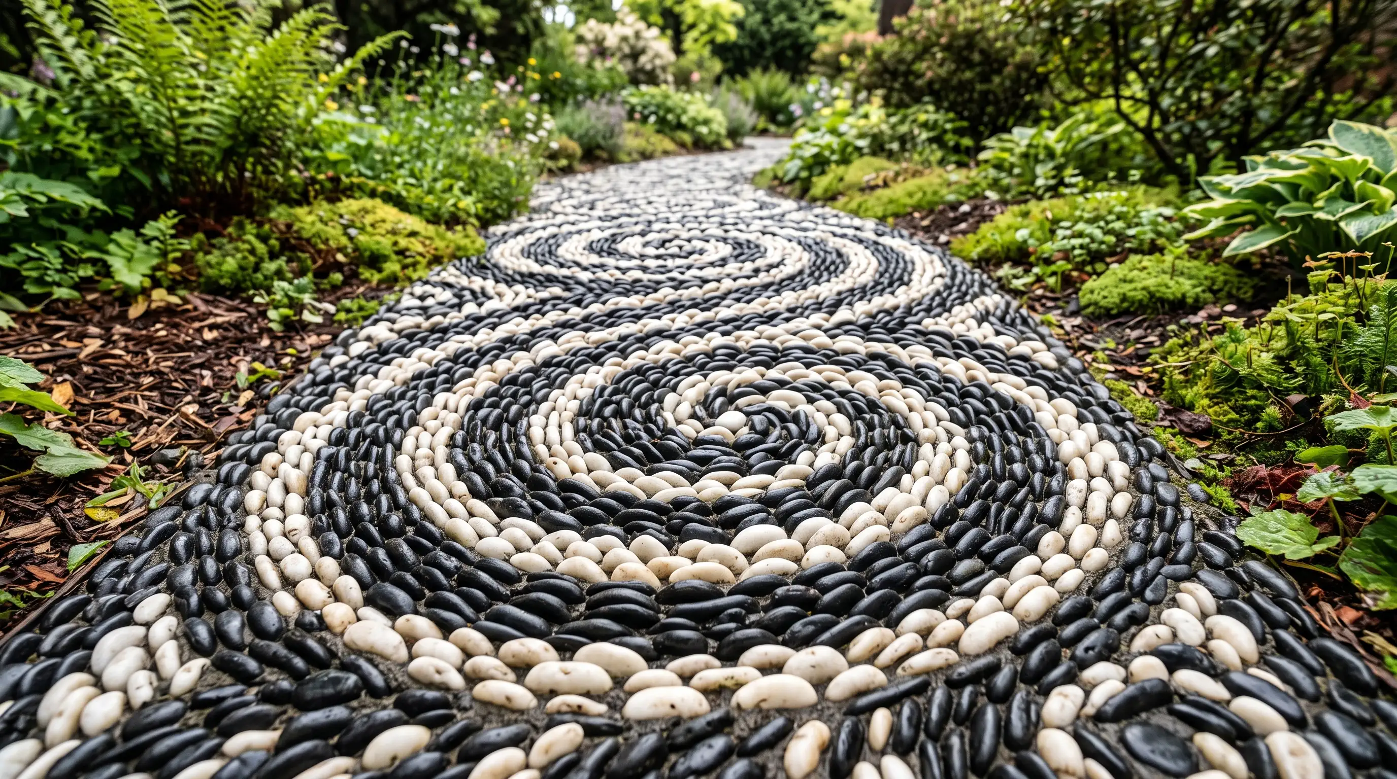 Contrasting Pebble Mosaics