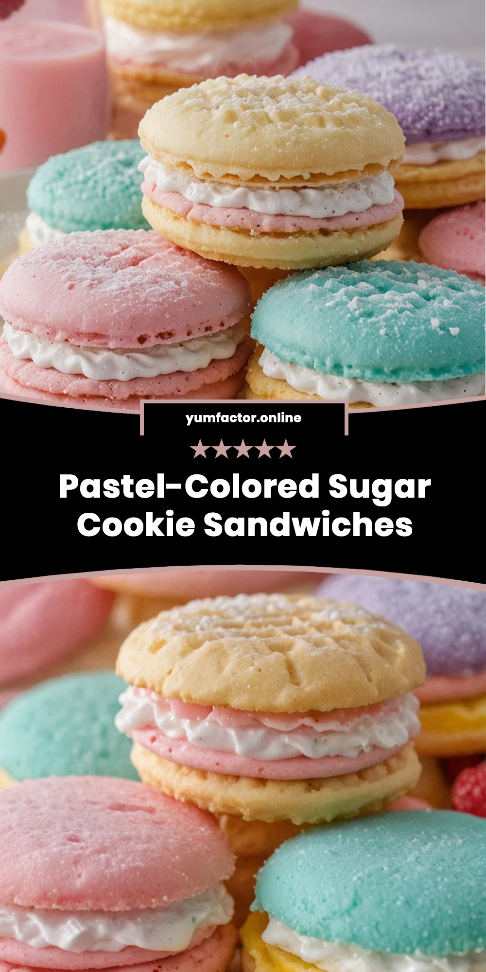 Pastel-Colored Sugar Cookie Sandwiches