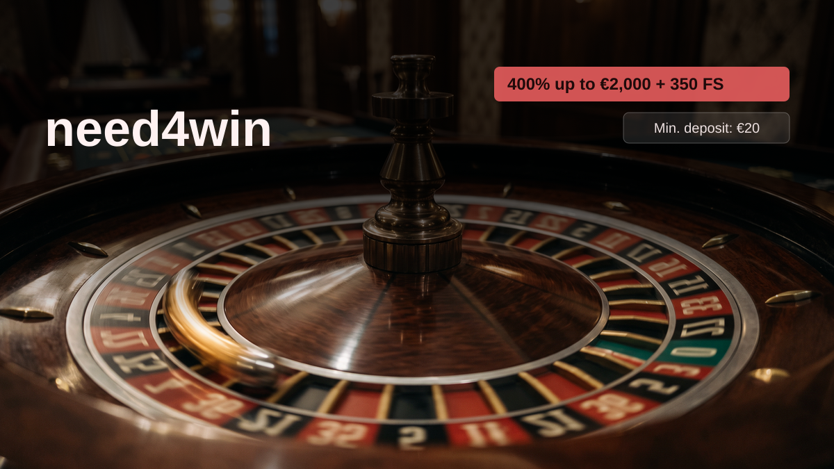 need4win casino � welcome bonus 400% up to �2,000 + 350 FS, payments: Visa, Mastercard, Skrill, Neteller, Paysafecard