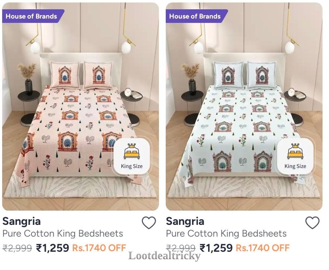 Pure Cotton Bedsheets – Best Deal Online @ 1259