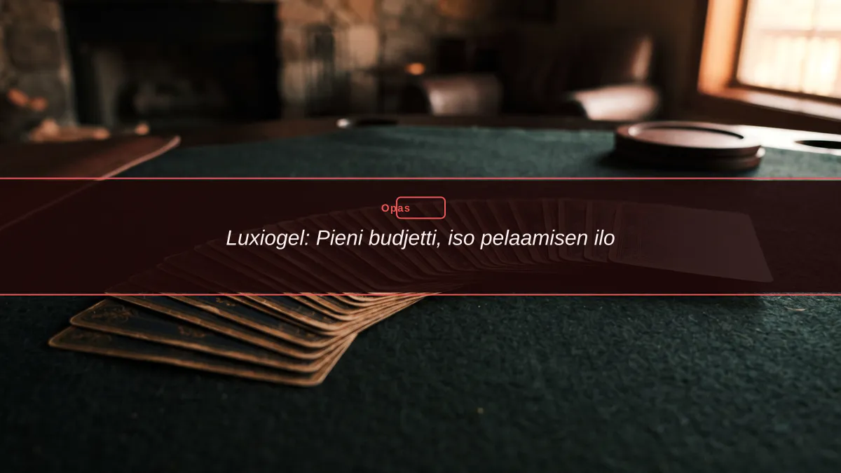 Luxiogel: Pieni budjetti, iso pelaamisen ilo