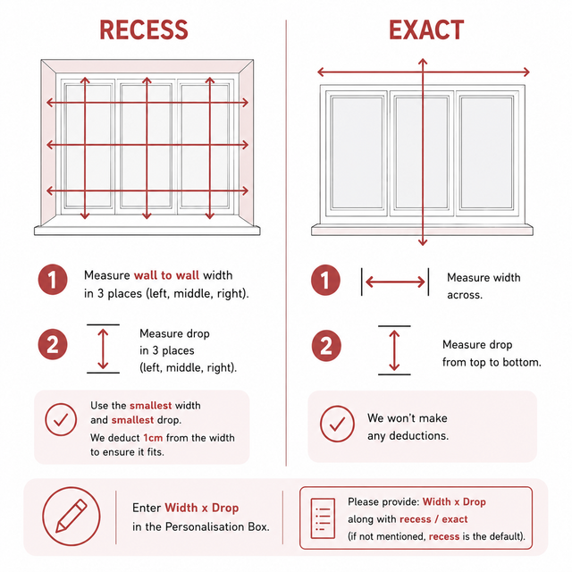 How to measure and order made to measure faux wood Venetian blinds with tapes