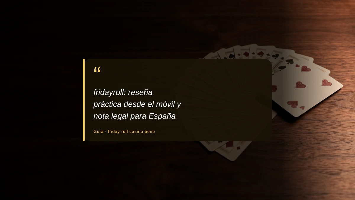 fridayroll: reseña práctica desde el móvil y nota legal para España