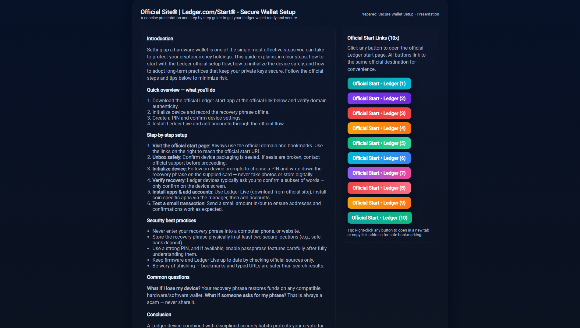 Screenshot of start-ldger-e.pages.dev