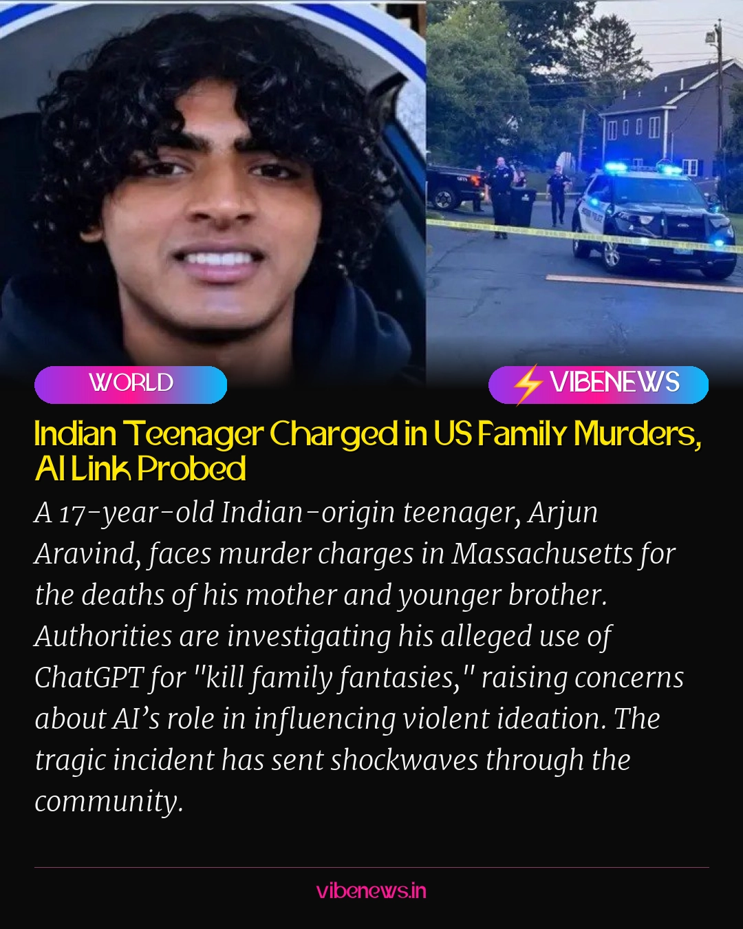 Indian Teenager Charged in US Family Murders, AI Link Probed