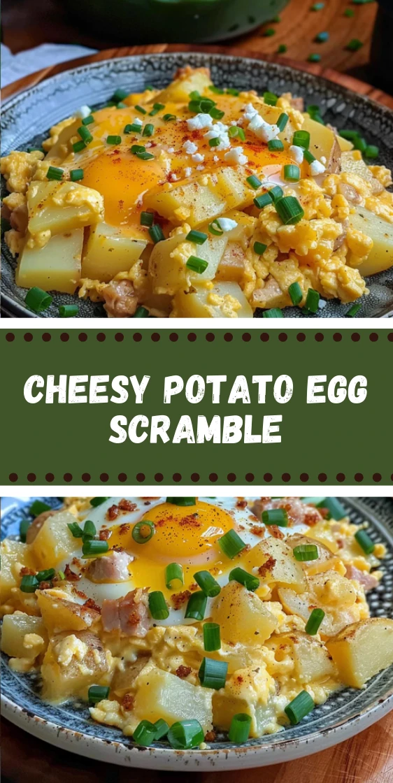 Cheesy Potato Egg Scramble Easy Breakfast Skillet