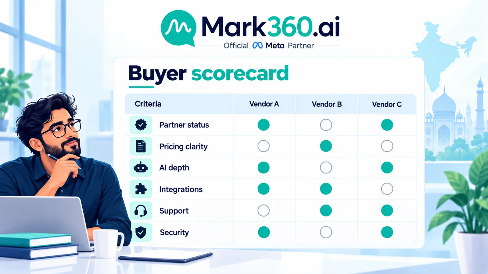 Buyer scorecard template for WhatsApp API vendors