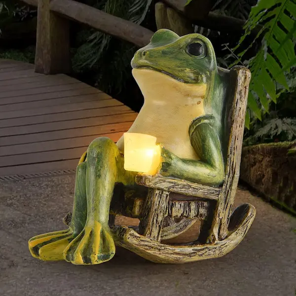 Whimsical Solar Frog Garden Statue for Elegant Outdoor Decor