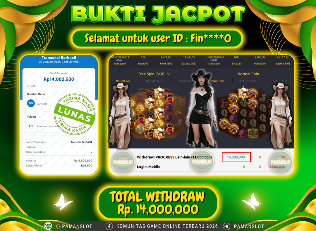 PAMANSLOT JACKPOT Game PG - Wild Bounty Showdown Rp.14,000,000- LUNAS