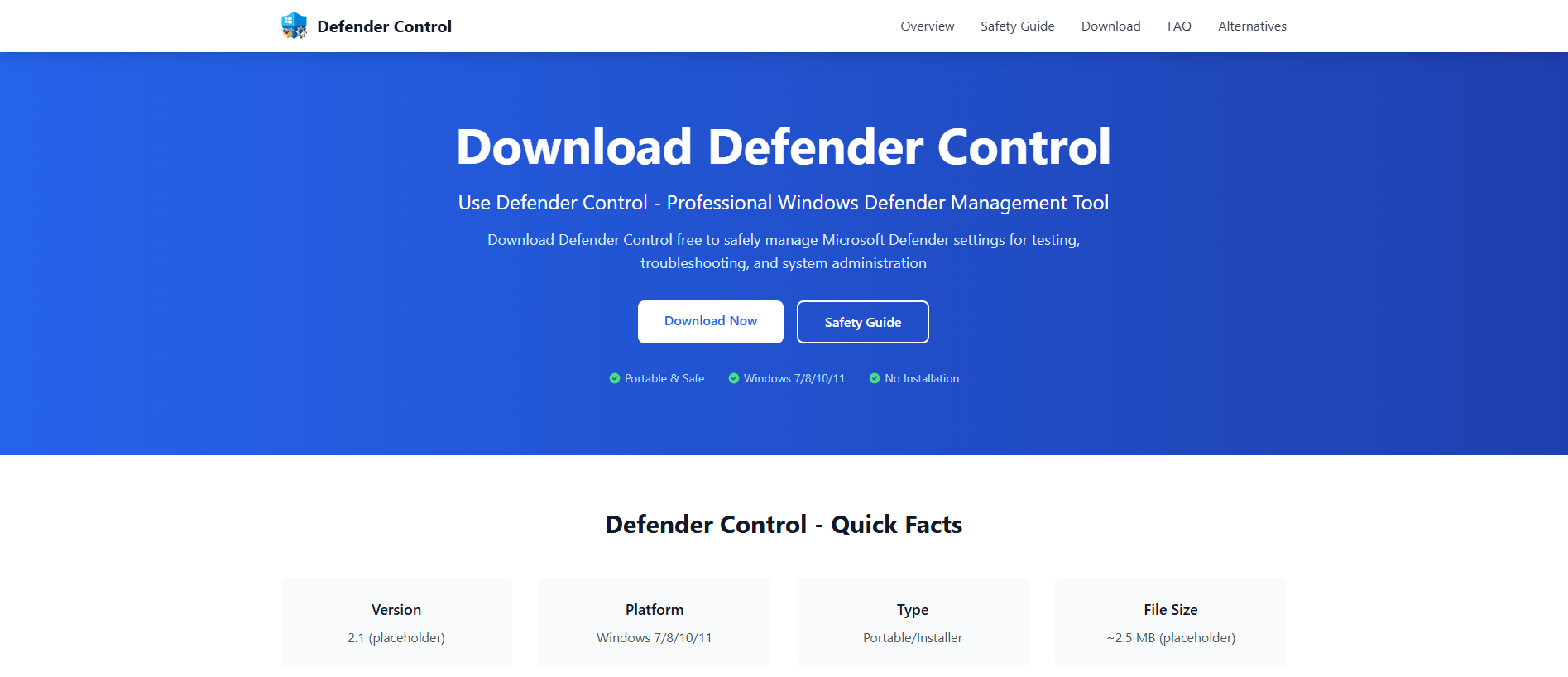 Forensic screenshot of defendercontrol.download showing the phishing page layout