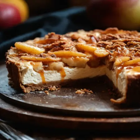 Caramel Salted Apple Pie Cheesecake