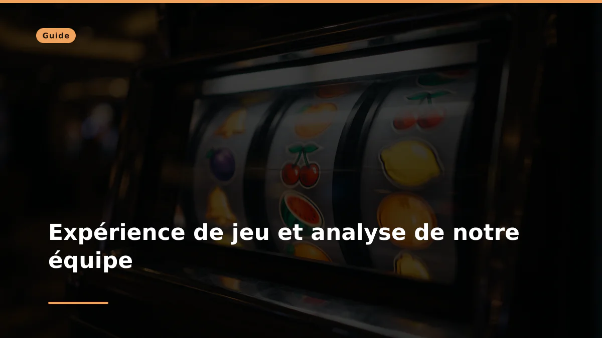 Expérience de jeu et analyse de notre équipe