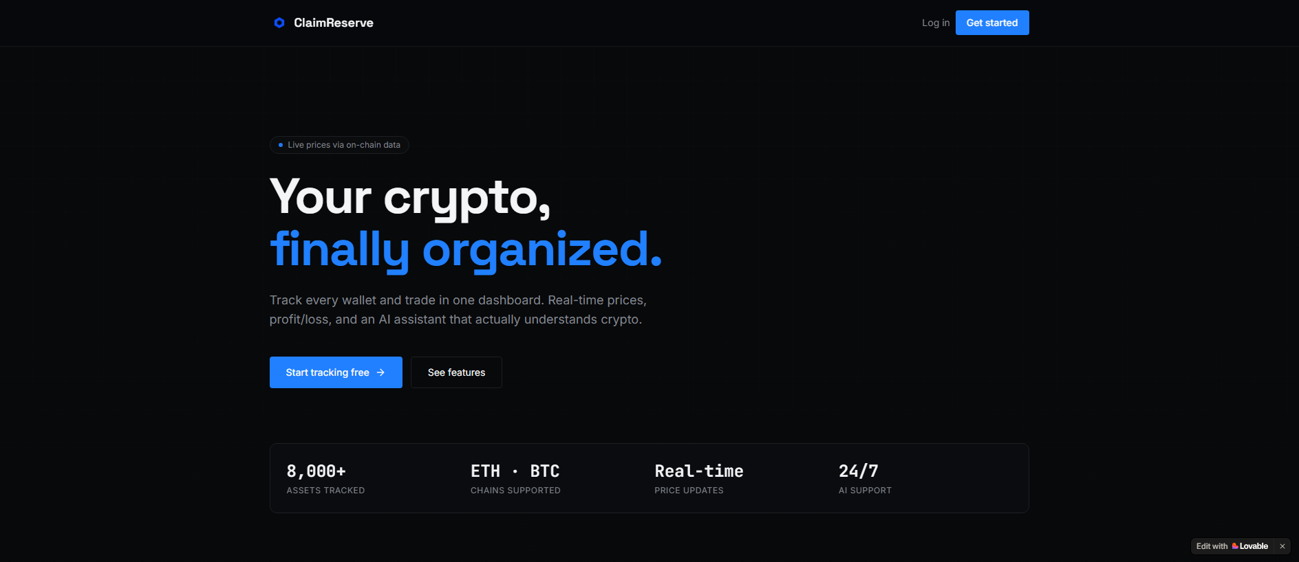 Screenshot of claim-reserve.com