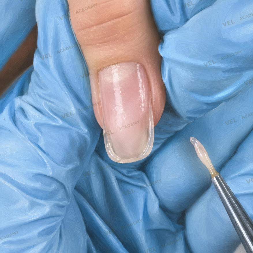 Gel correction Sides technique applied to lateral walls free edge nail