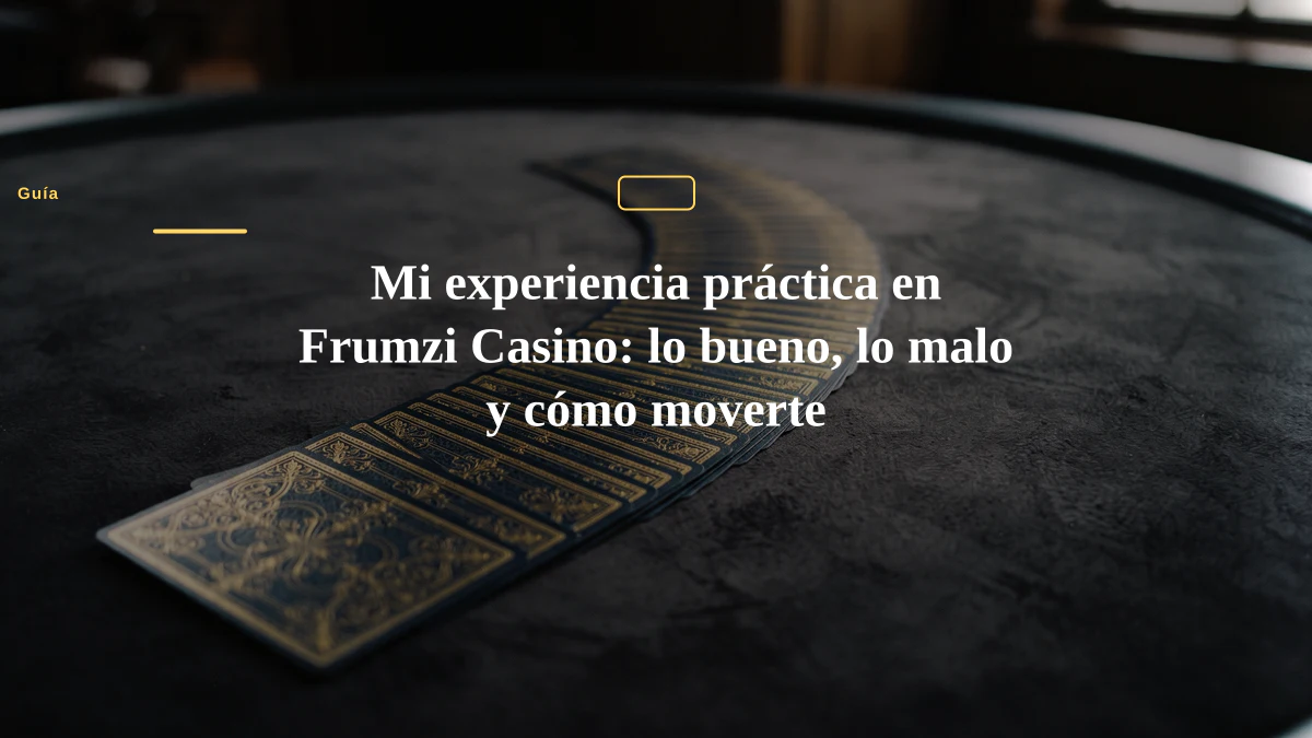 Mi experiencia práctica en Frumzi Casino: lo bueno, lo malo y cómo moverte