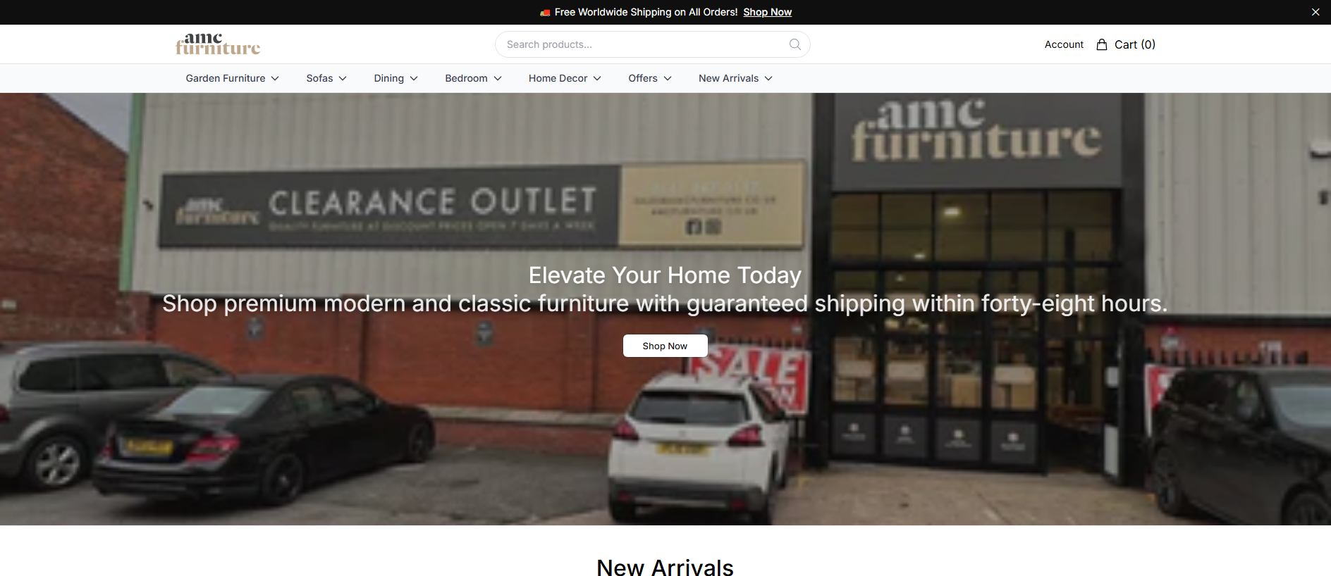 Stored capture of amcfurniture.shop