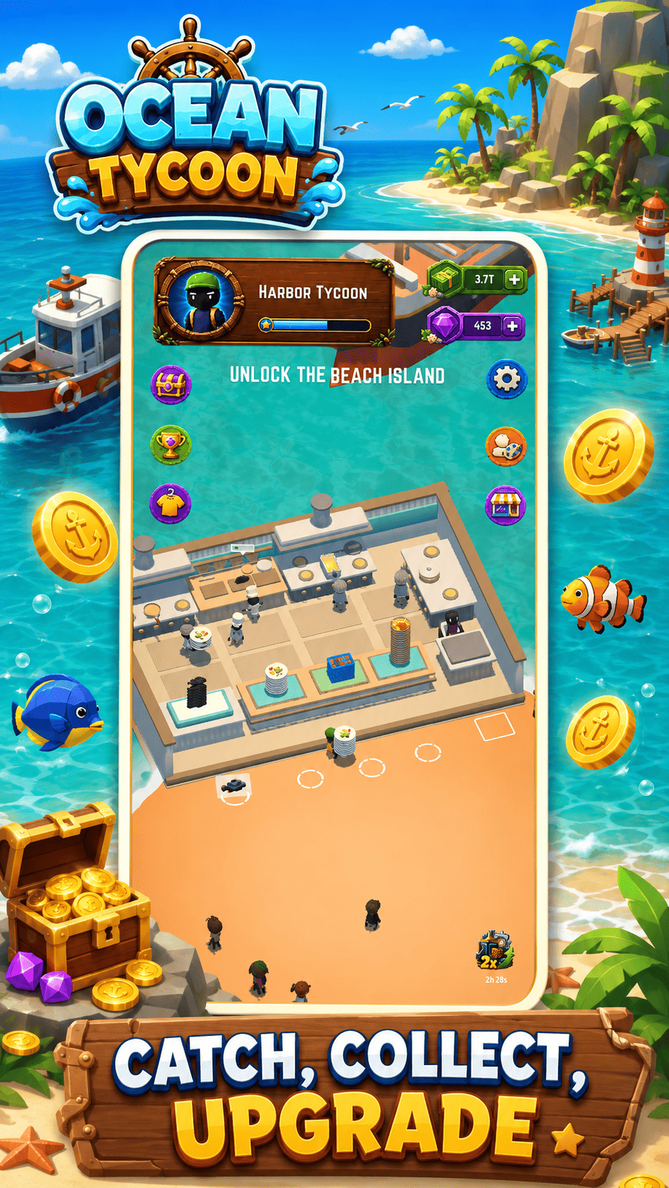 Ocean Tycoon catch collect and upgrade gameplay preview