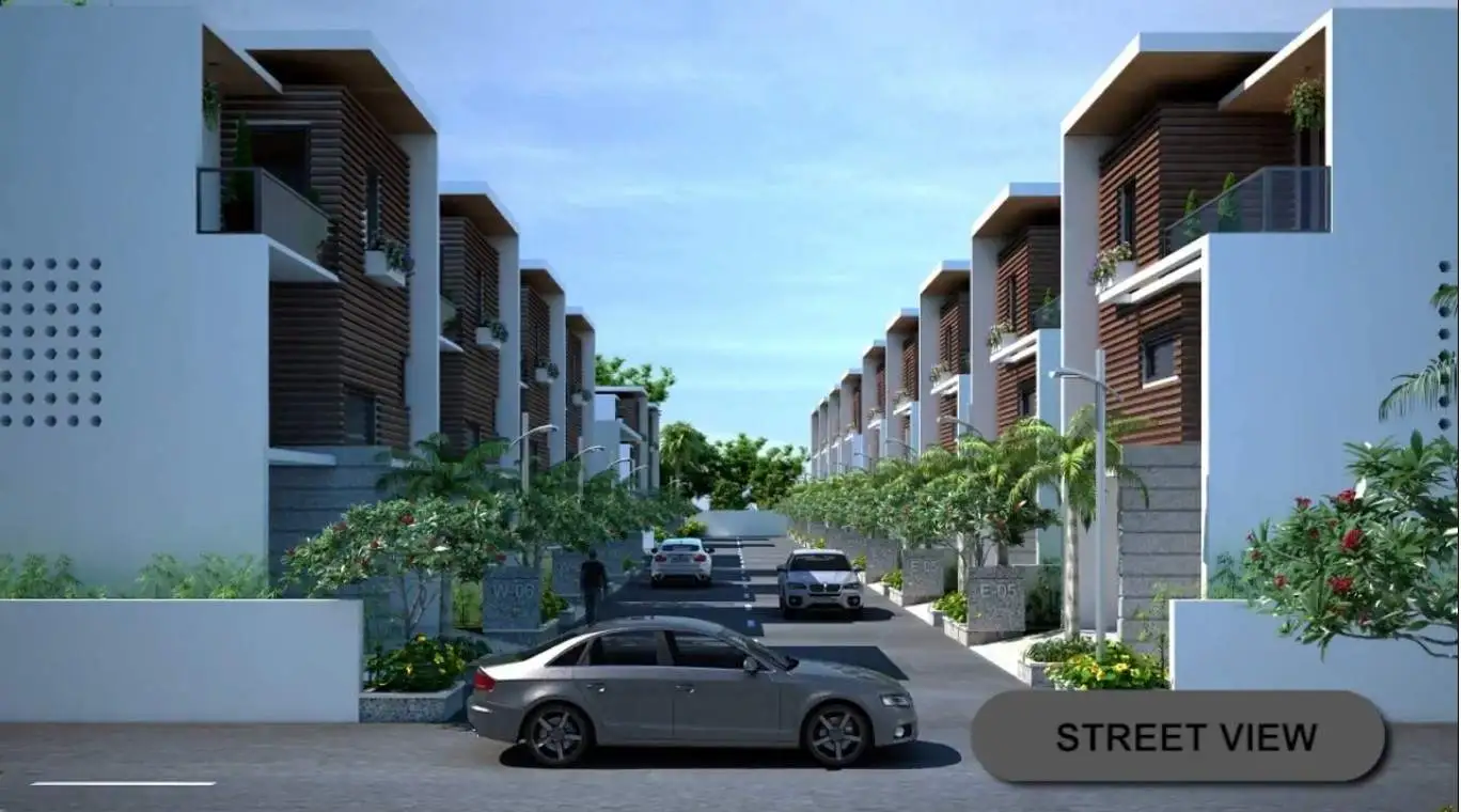 Shanta Sriram Spring Valley luxury villa exterior facade showing modern architectural design and private garden entrance