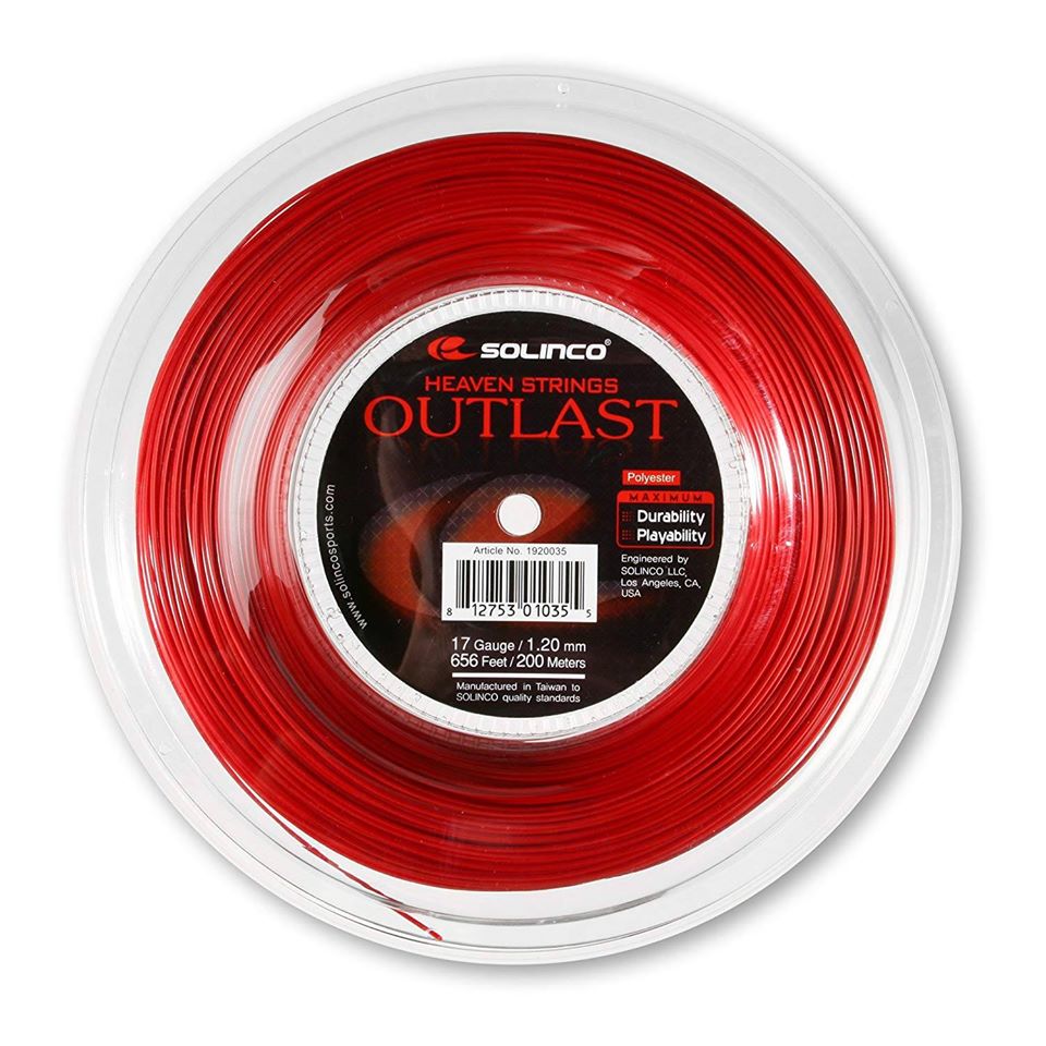 Filo Da Tennis Solinco Outlast - Bobina Da 200 Metri, Spessore 1.30mm, Colore Rosso, Per Giocatori Avanzati