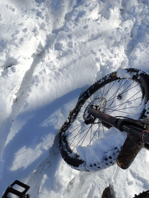 Snow and bike wheel