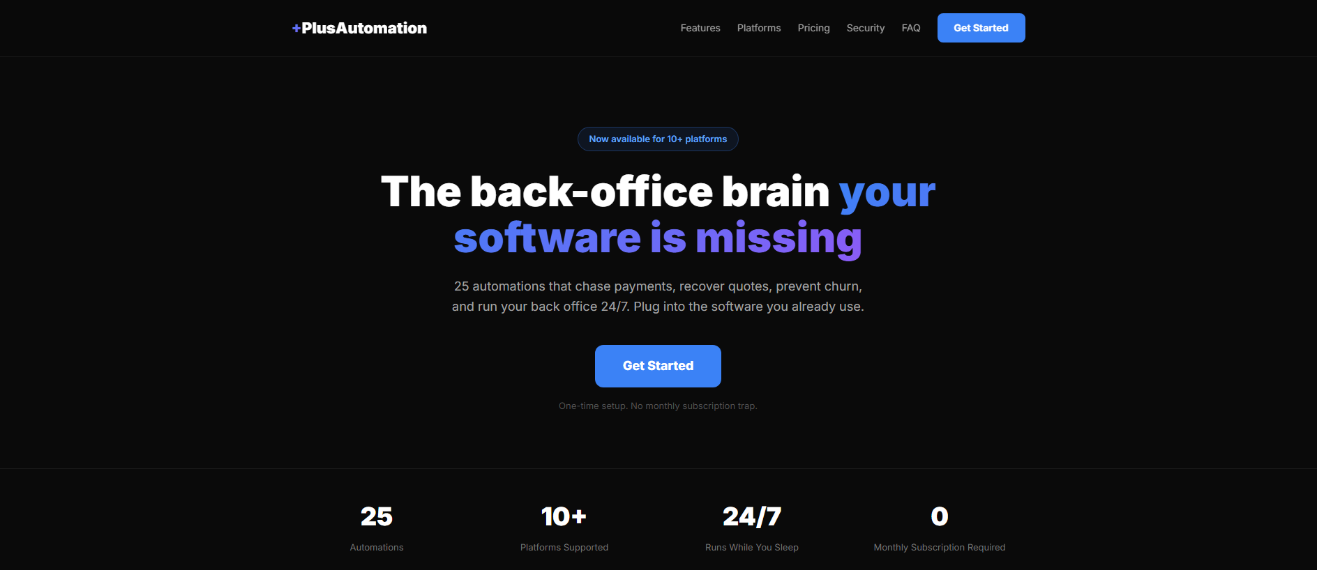 Screenshot of plusautomation.pages.dev