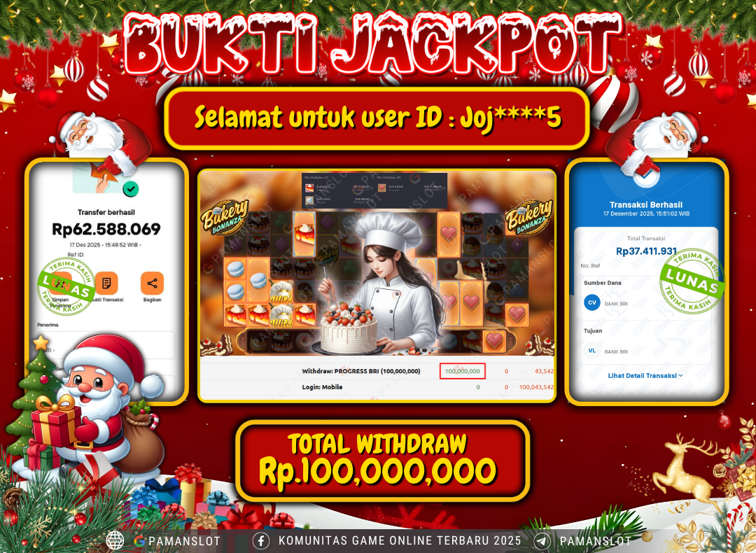 PAMANSLOT JACKPOT Game PG - Bakery Bonanza Rp.100,000,000- LUNAS