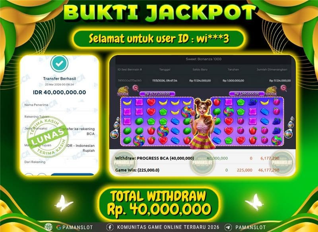 Selamat kepada Member PAMANSLOT Game Sweet Bonanza 1000  : WI***3