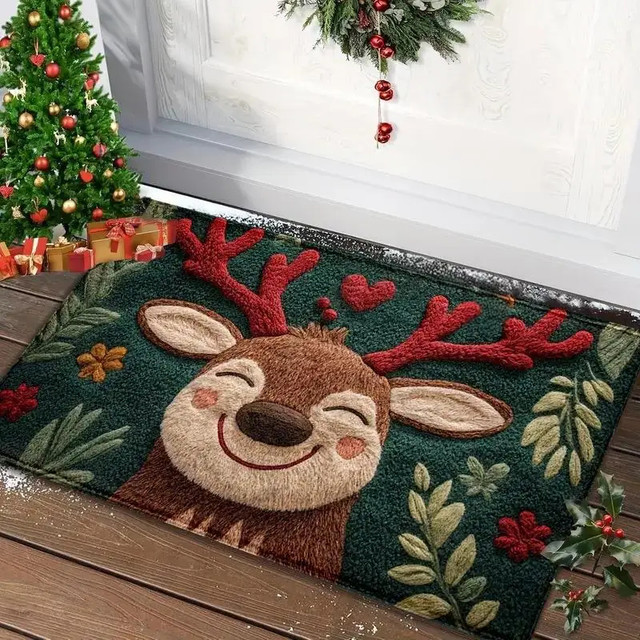 Christmas reindeer door mat