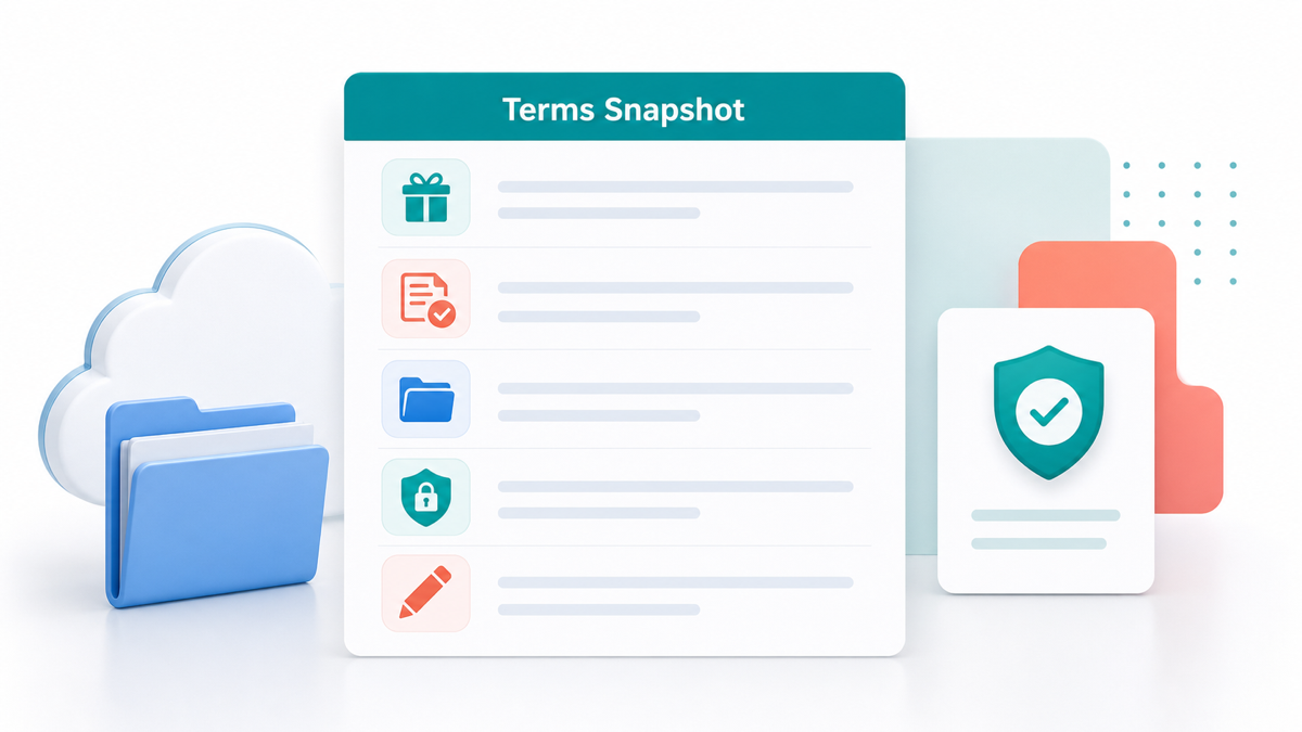 Terms snapshot graphic for pCloud vs Sync affiliate program