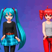 Miku and Teto dancing