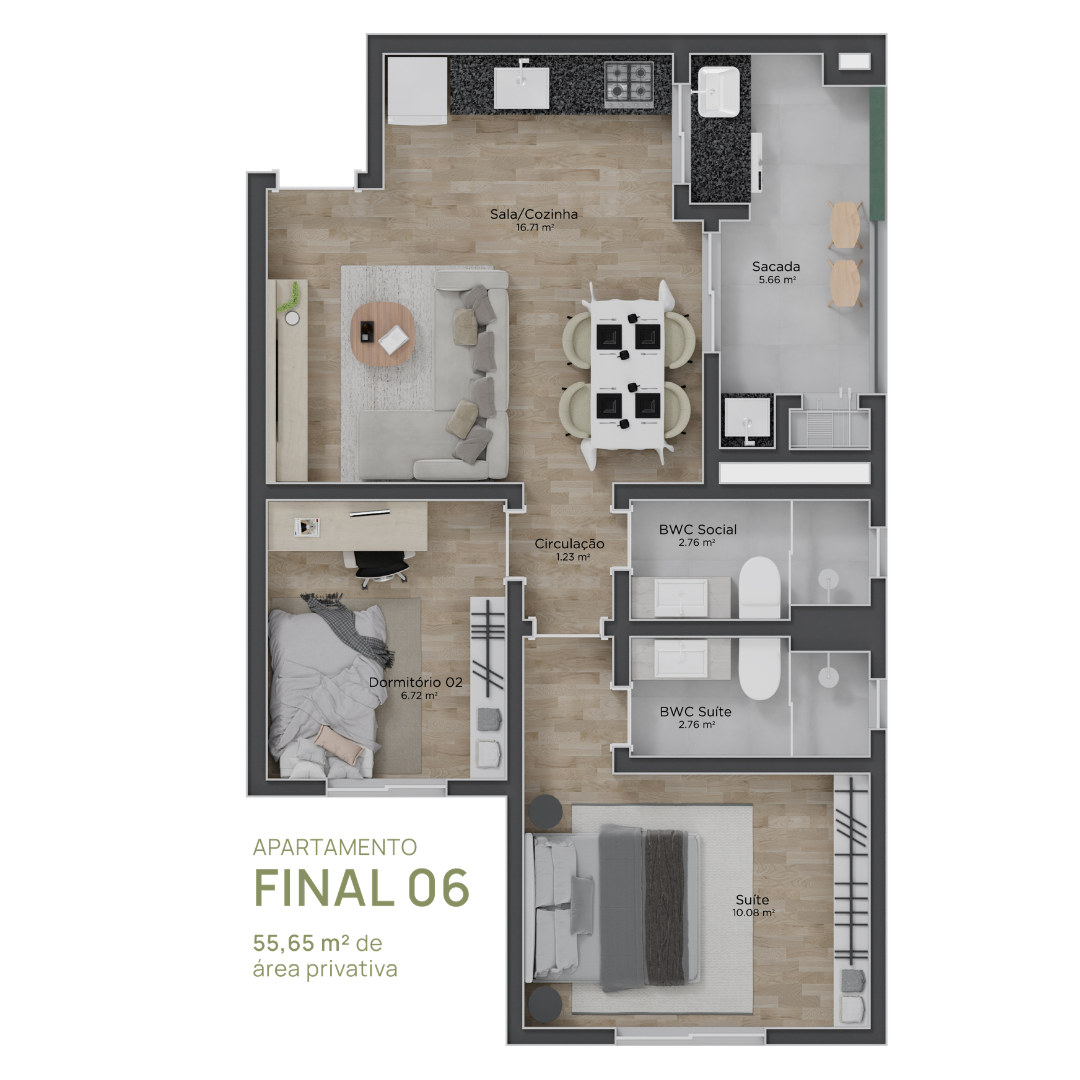 Planta Humanizada 06 — Sunset Residence