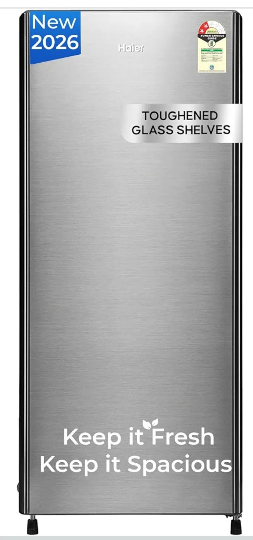 Haier 190 L 2 Star Direct Cool Single Door Refrigerator with Fast Ice Making, Easy Clean Back, Large Vegetable Box (HED-202TMSA-N, Moon Silver, 2026 Model)