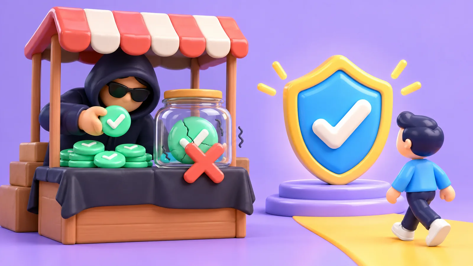 Fake green tick sellers versus the official verification route