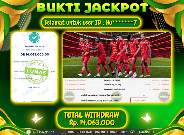 PAMANSLOT JACKPOT Game CMD - Sportsbook Rp.14,063,000- LUNAS