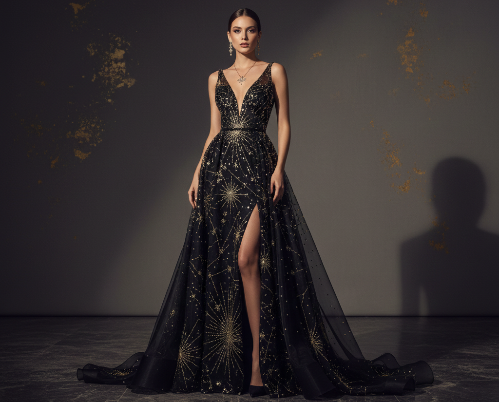 Vestido de gala preto