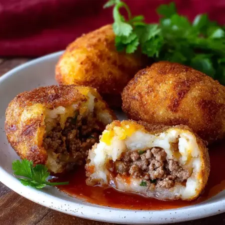 Crispy Mashed Potatoes Stuffed with Ground Beef Recipe Delight