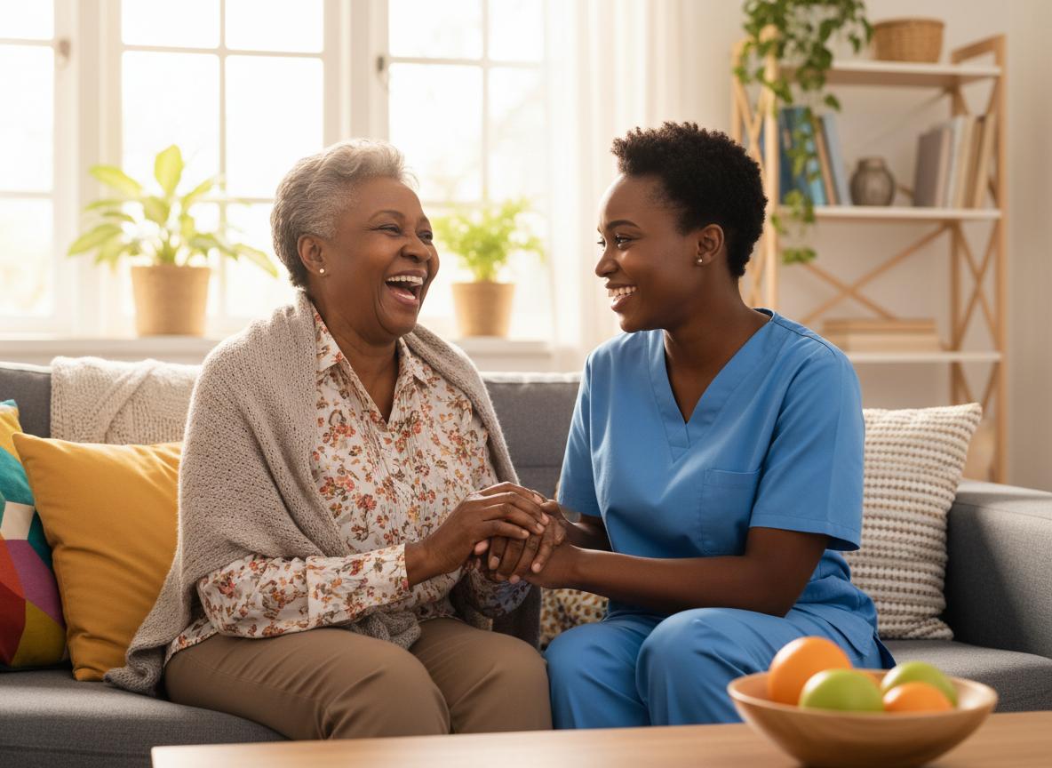 Happy patient with nurse
