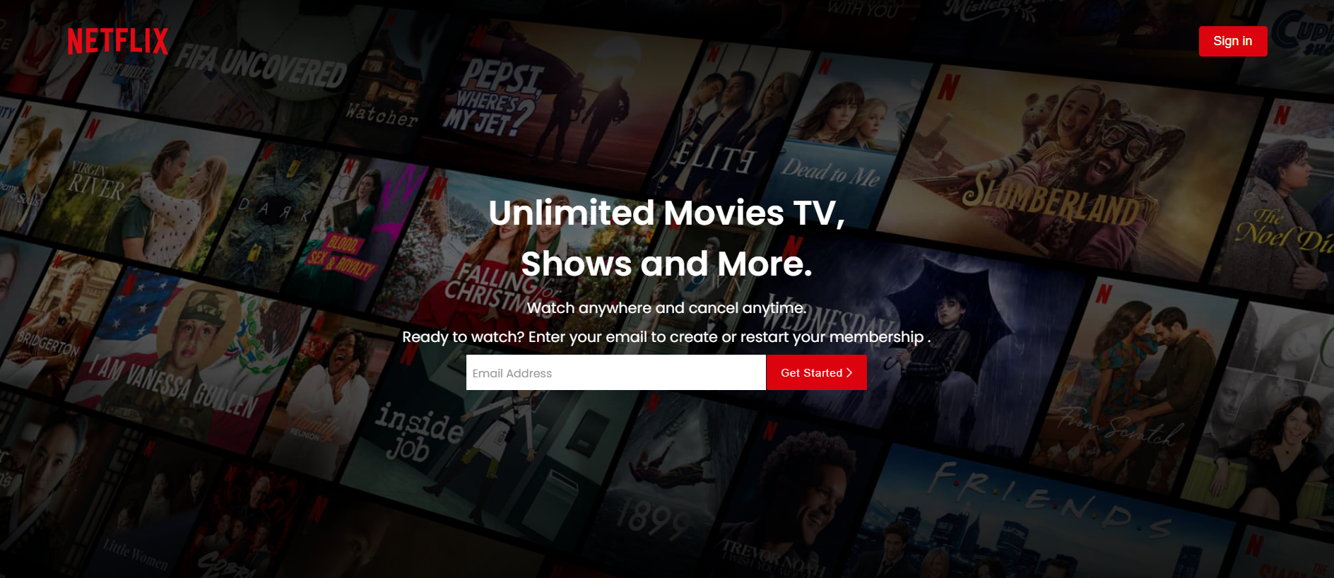 Stored capture of netflix-clone-signup-page.vercel.app